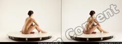 Nude Woman White Sitting poses - ALL Pregnant long brown Sitting poses - simple 3D Stereoscopic poses Pinup